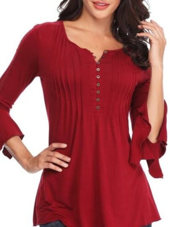 MissMoly Tops - Peasant Top, Bell Sleeve, Lace Inset, Blouse (sz L)